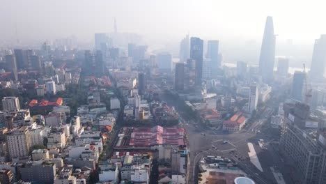 - downtown ho chi minh city - vietnam seen from a drone