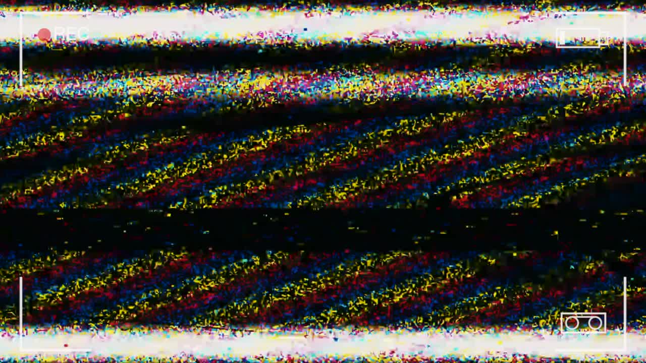 Static noise of flickering detuned TV screen. Camera Recording Screen with alpha channel in loop mode. TV noise background