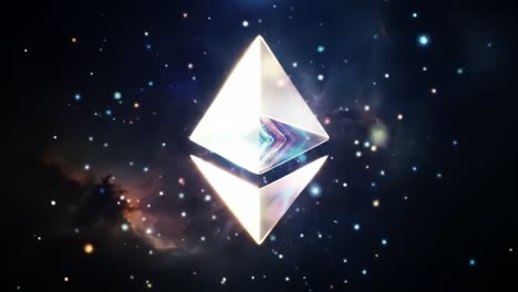 ethereum logo in space