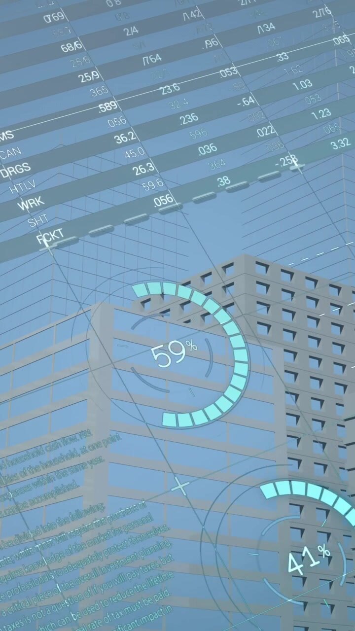 Animation af statistik med databehandling over bybillede