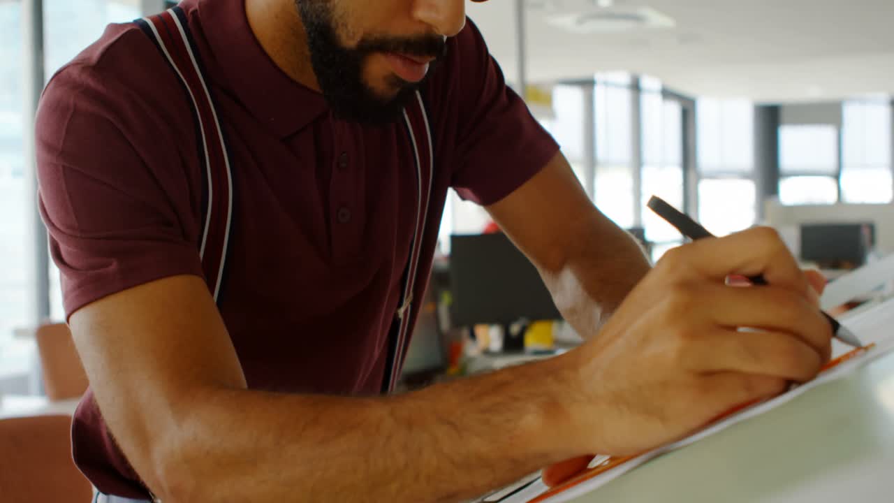 Architect working in office 4k