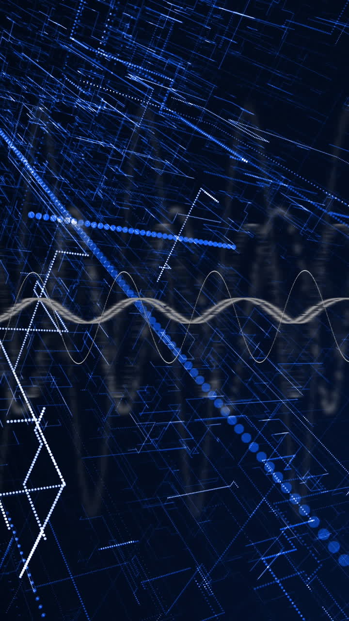 Animation of spots and shapes on black background