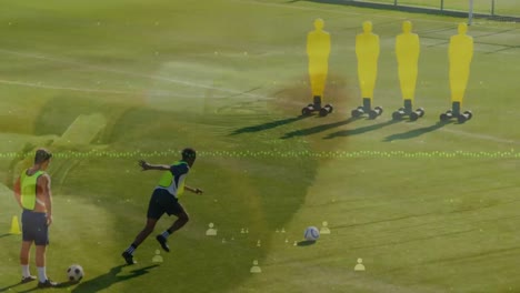 축구 선수에 대한 금융 데이터 처리 애니메이션