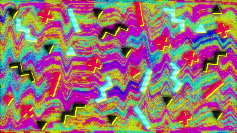 animación de la pantalla con rayas parpadeando en un bucle sin costuras con formas abstractas en formación