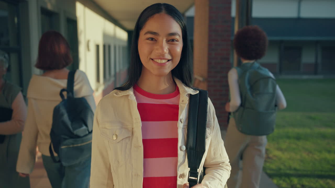 Teenage student on campus