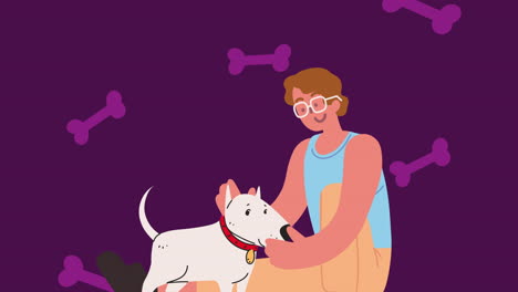 man with dog mascot animation