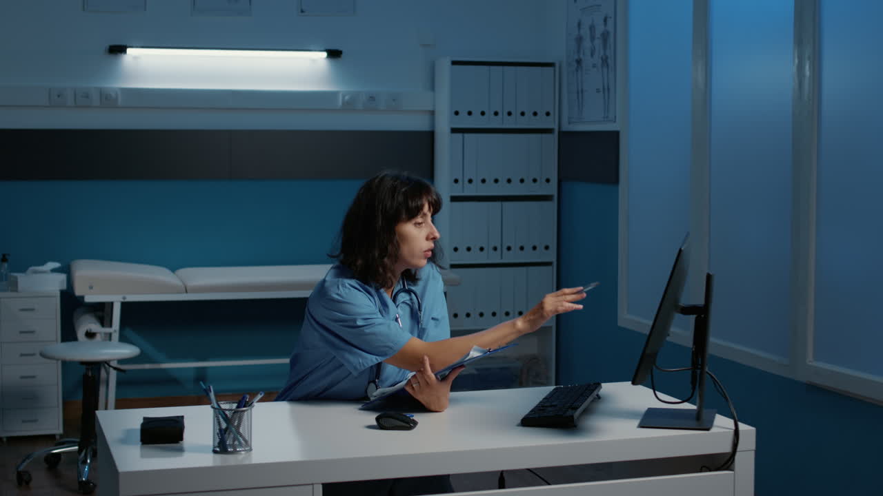 Healthcare professionals working in a clinic