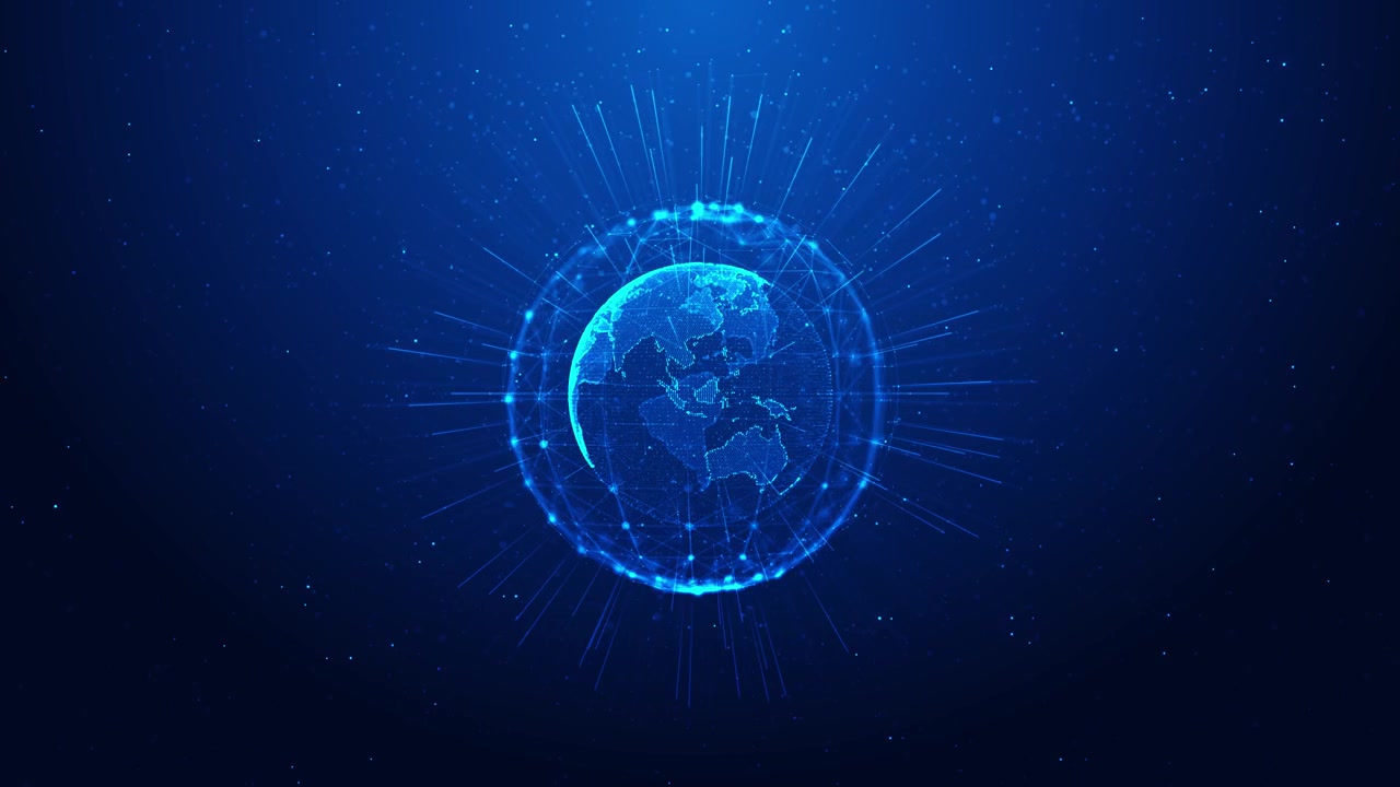 Futuristic earth digital network visualization big data technology data science artificial