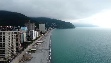 Beach-in-Gonio,-Georgia-filmed-from-drone