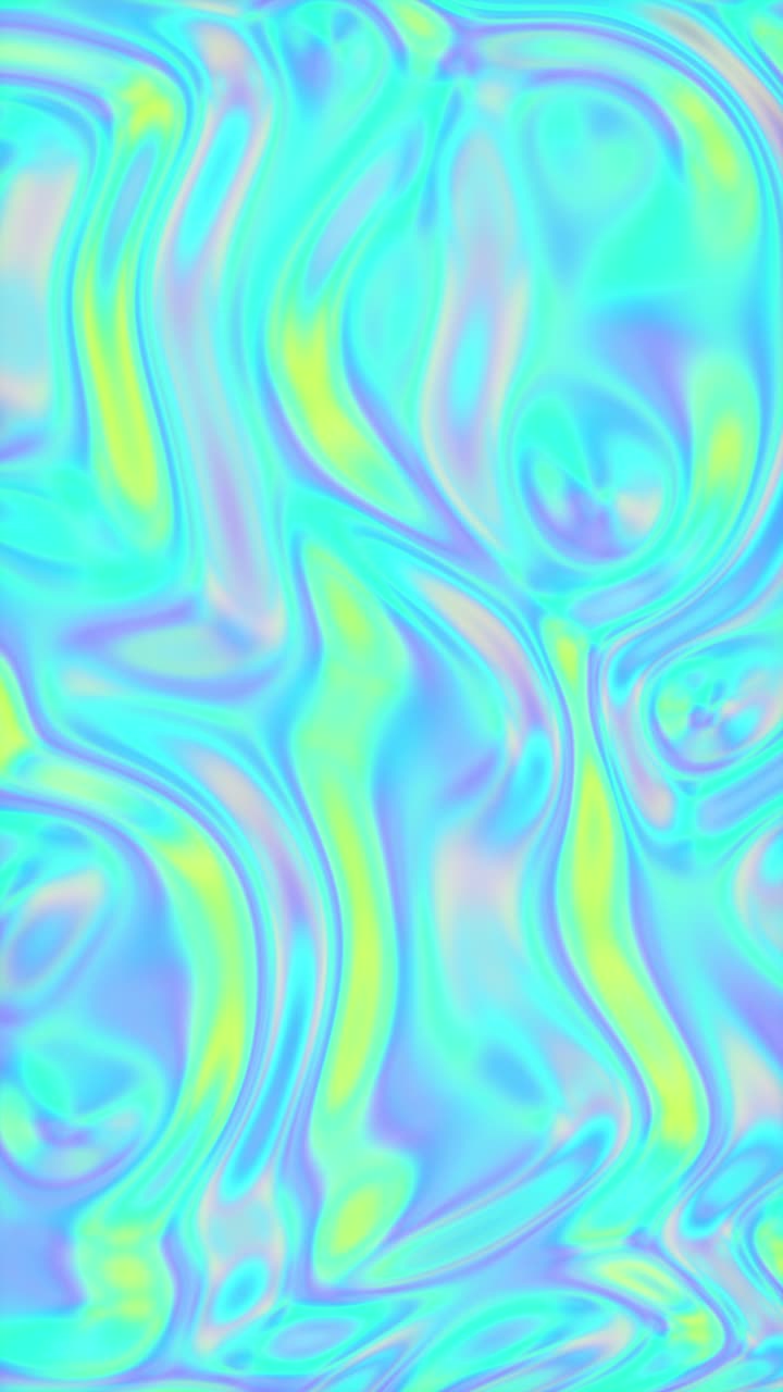 Multicolored waves of fluorescent pigment swirling and dissolving abstract background