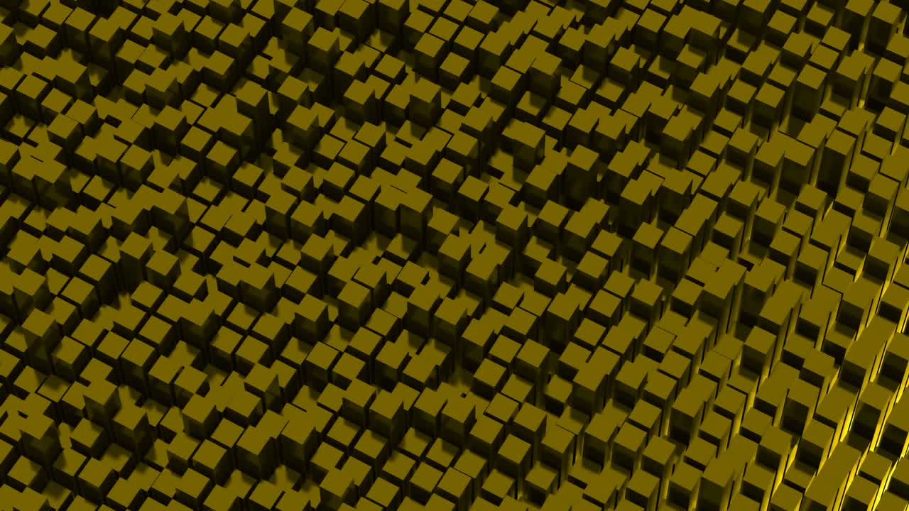 4K Yellow Abstract Looped Cubic Background