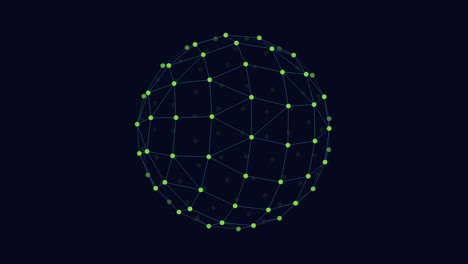 interconnected dot network forms 3d sphere shape