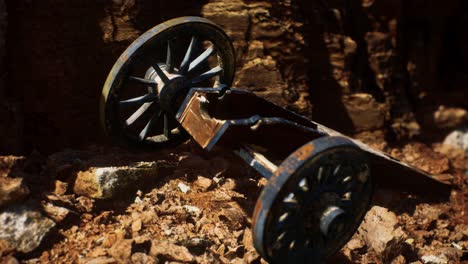 ancient historic gun in the stone canyon