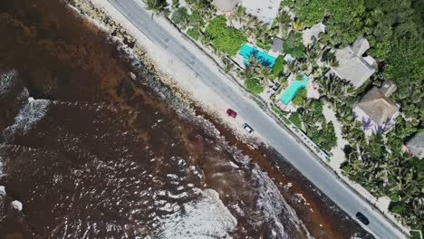 birdseye orbital, tulum, riviera maya mexico beach sargasso, seaside road resort