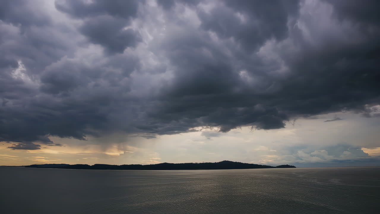 Dramatic Stormy Sunset Over an Island