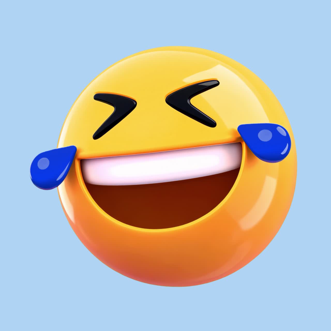 Laughing emoji with tears animation isolated asset, transparent 4K video, alpha channel, ProRes 4444