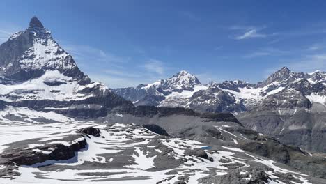 majestic matterhorn peaks stunning aerial drone view of the swiss alps summer