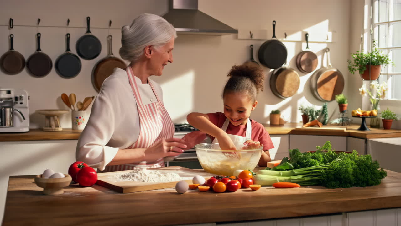 할머니 와 손녀 가 함께