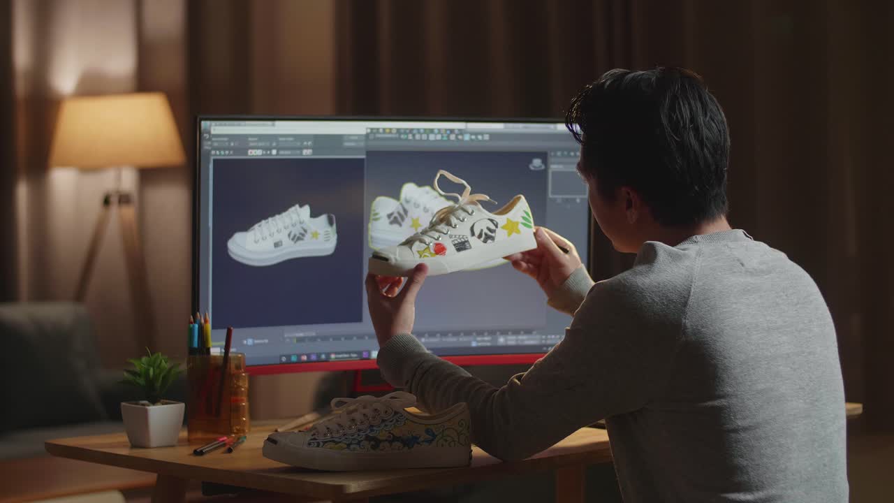 diseñador trabajando en el diseño de zapatos