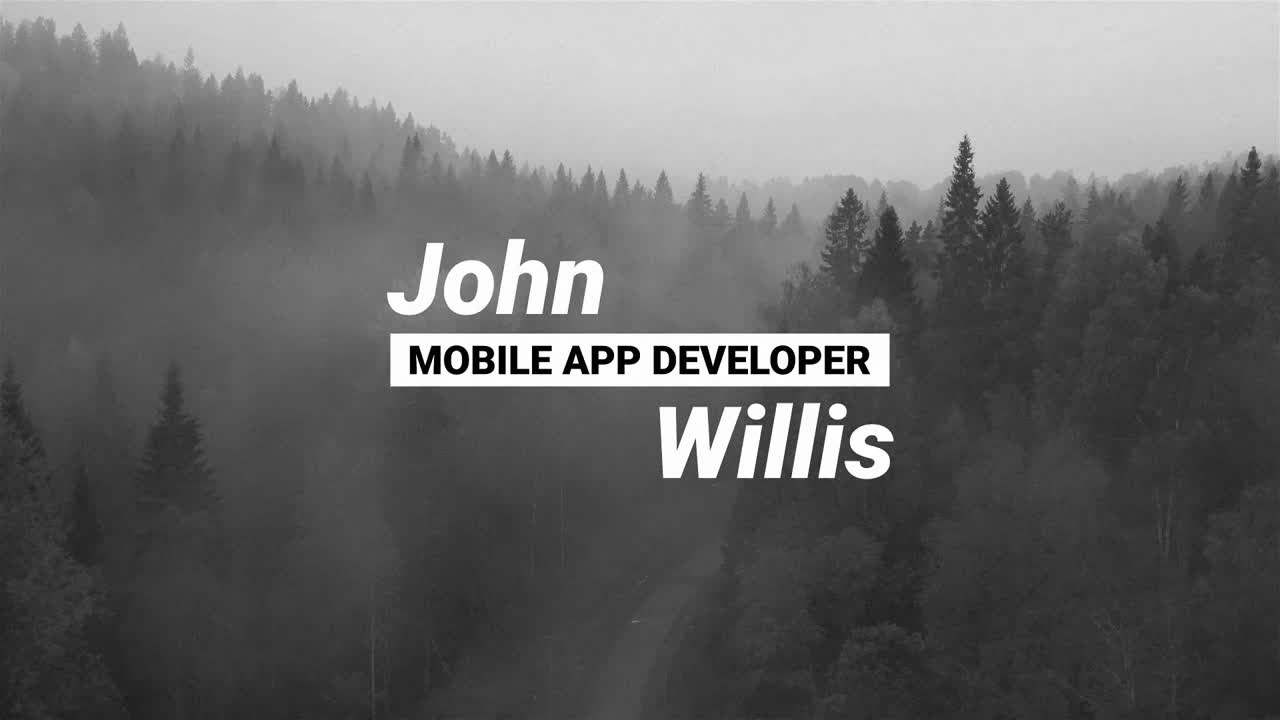 Animated Text Overlays on Black and White Nature Landscapes