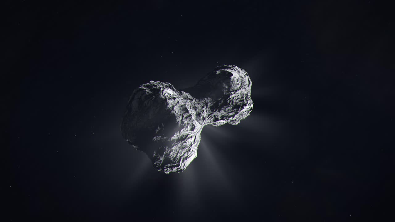 toma de establecimiento del cometa 67p viajando por el espacio