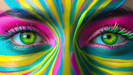 colorful and artistic eye makeup portrait