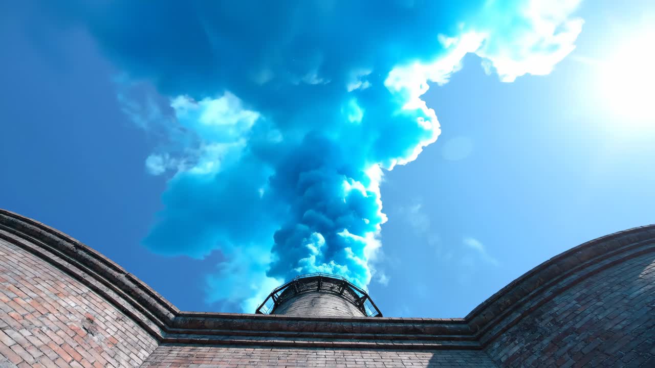 Industrial Chimney with Smoke