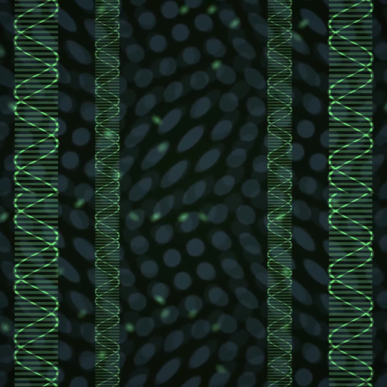 Abstract Digital DNA Strands and Glowing Dots Background Loop