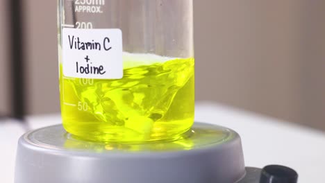 chemical reaction with vitamin c and iodine