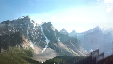 digitally generated video of river with mountain range 4k