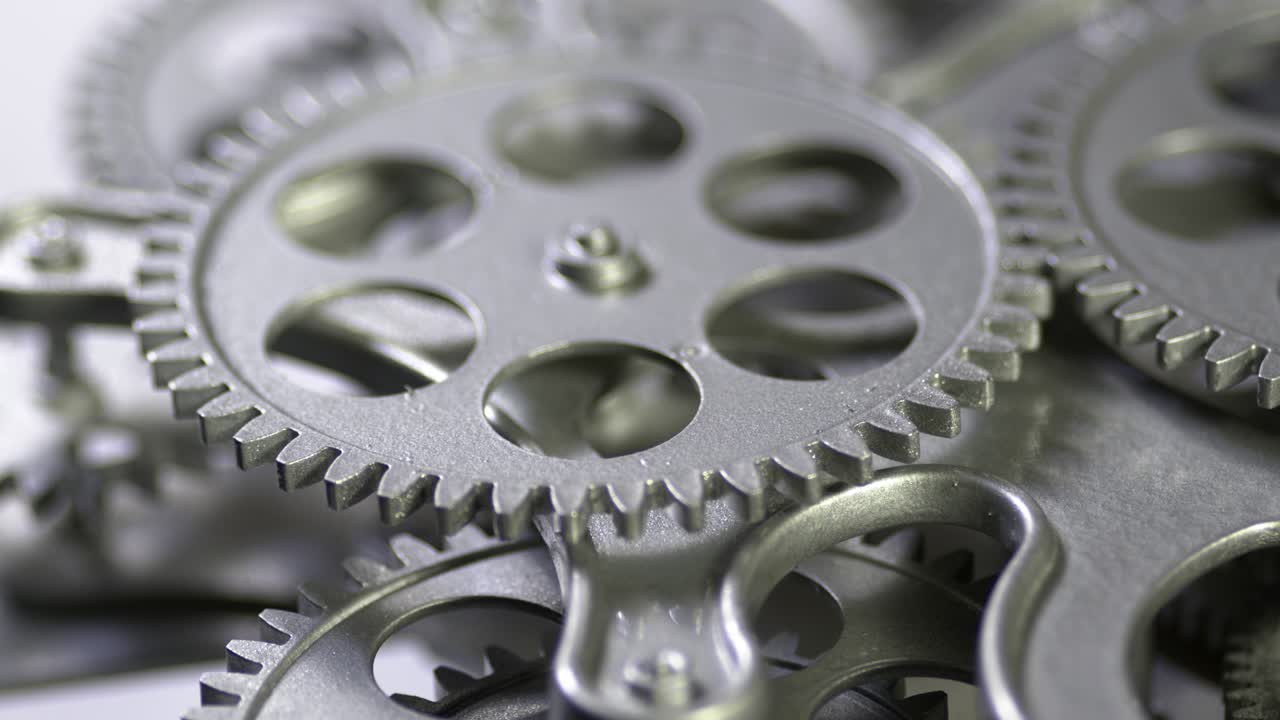 cerrar engranajes vintage mágicos en el mecanismo de trabajo