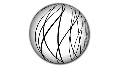 geometric abstract line attached on a sphere. geometric sphere globe isolate on white.