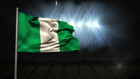 nigeria national flag waving on flagpole