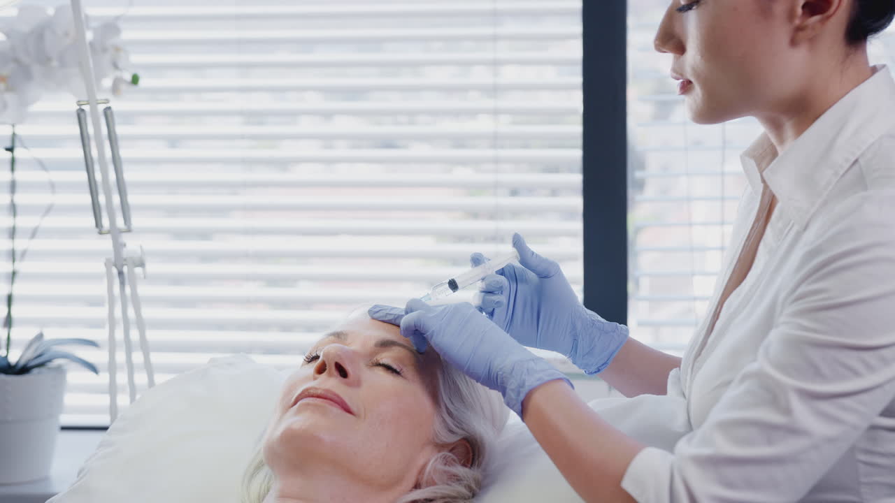 женская медсестра посещает пациентку, лежащую в больничной постели, обнимающую плюшевого медведя.