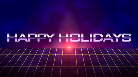 Happy-Holidays-with-retro-grid-in-galaxy