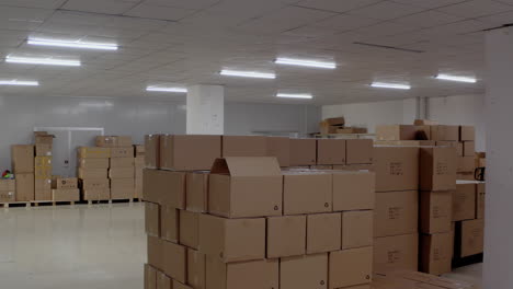 clean storage facility filled with hundreds of packaged goods