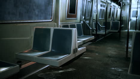 empty subway car with seats