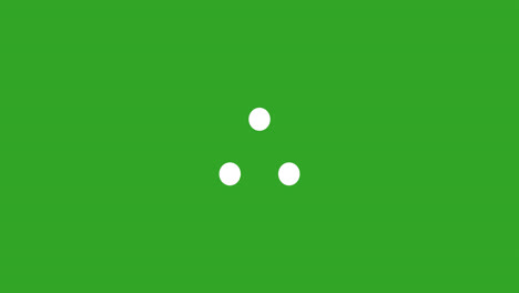 animation of digital interface waiting white dots flashing on green background