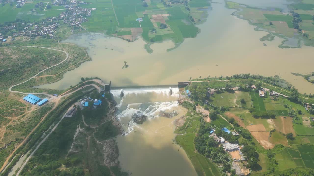 Waterfall Rajdari Devdari and Latif Shah Dam Aerial View