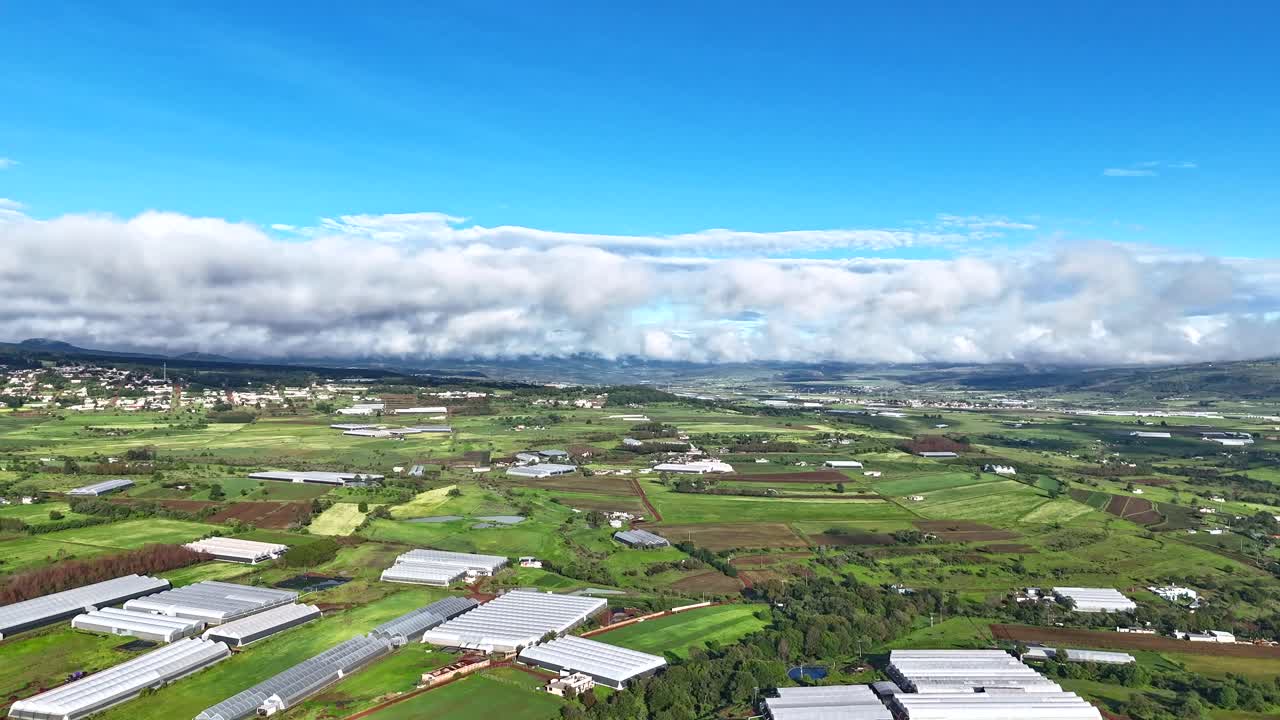 Puebla Agricultural Area Aerial Orbit Hyperlapse