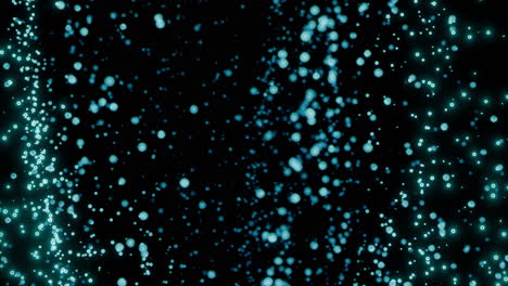 abstract glowing blue particles on black background