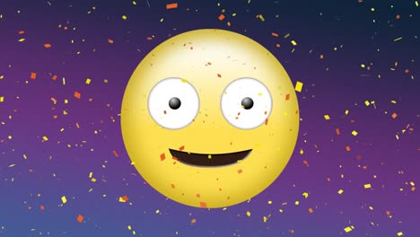 winking emoji and confetti