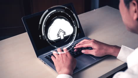 tecnología de computación en la nube y almacenamiento de datos en línea para la red de negocios astuta