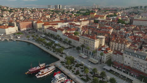 aerial shot of the city of split in croatia, europe