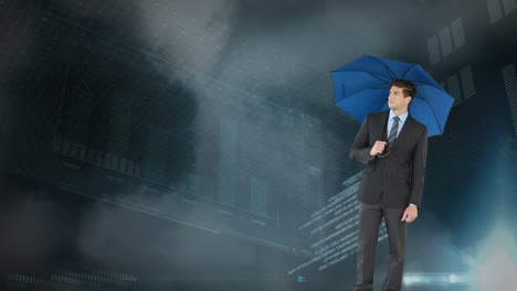 businessman using an umbrella