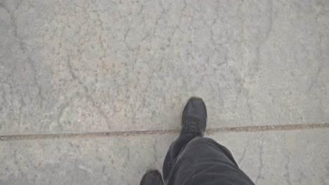 a man walking in sneakers