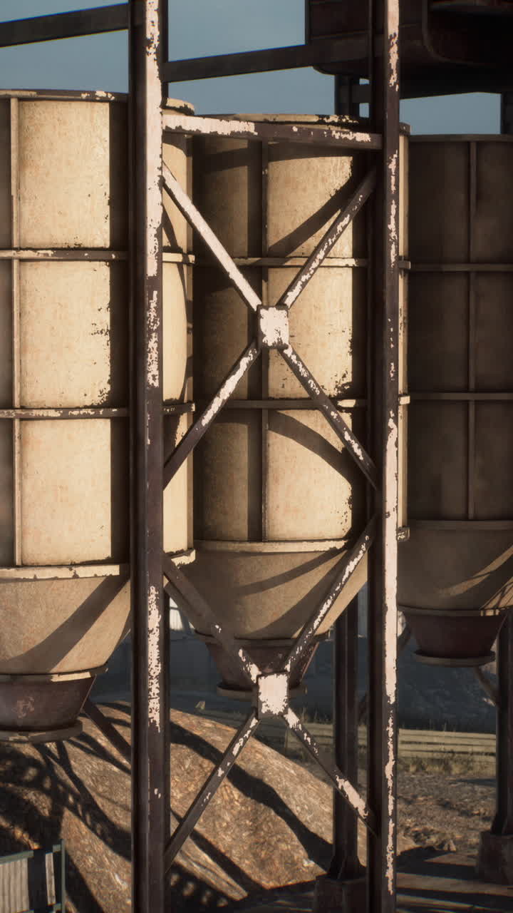 tanques de almacenamiento industriales oxidados en un entorno desértico