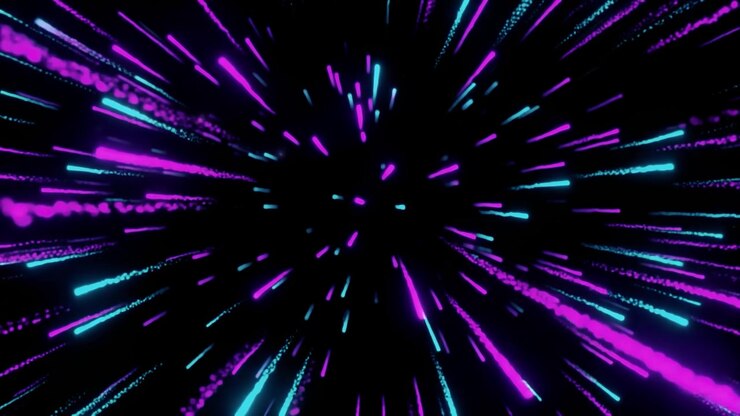 Abstract Motion Background with Neon Purple and Blue Light Streaks