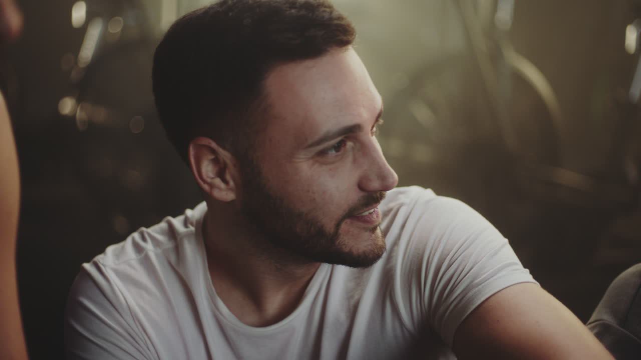 Men discussing in a gym