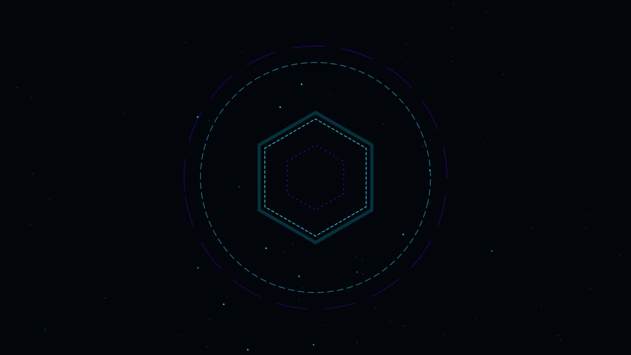 Animação Abstrata de Interface Digital Hexagonal